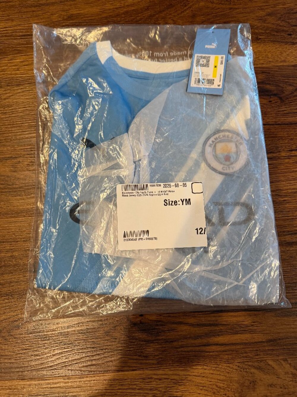 Youth Medium Manchester City Jersey - Brand New in Bag